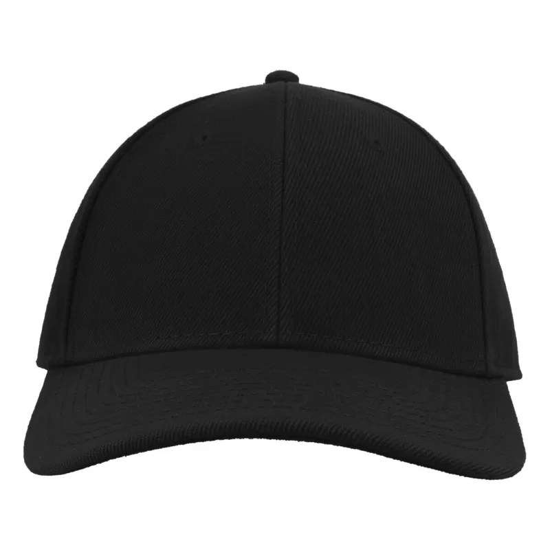 Casquette baseball 6 pans en polyester recyclé, visière précourbée, 300 g/m²