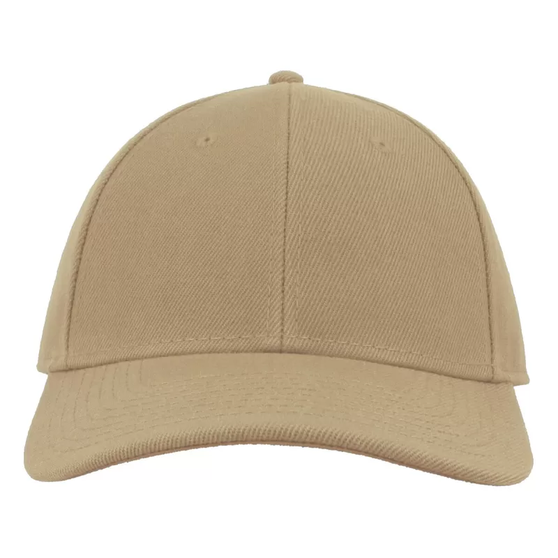 Casquette baseball 6 pans en polyester recyclé, visière précourbée, 300 g/m²