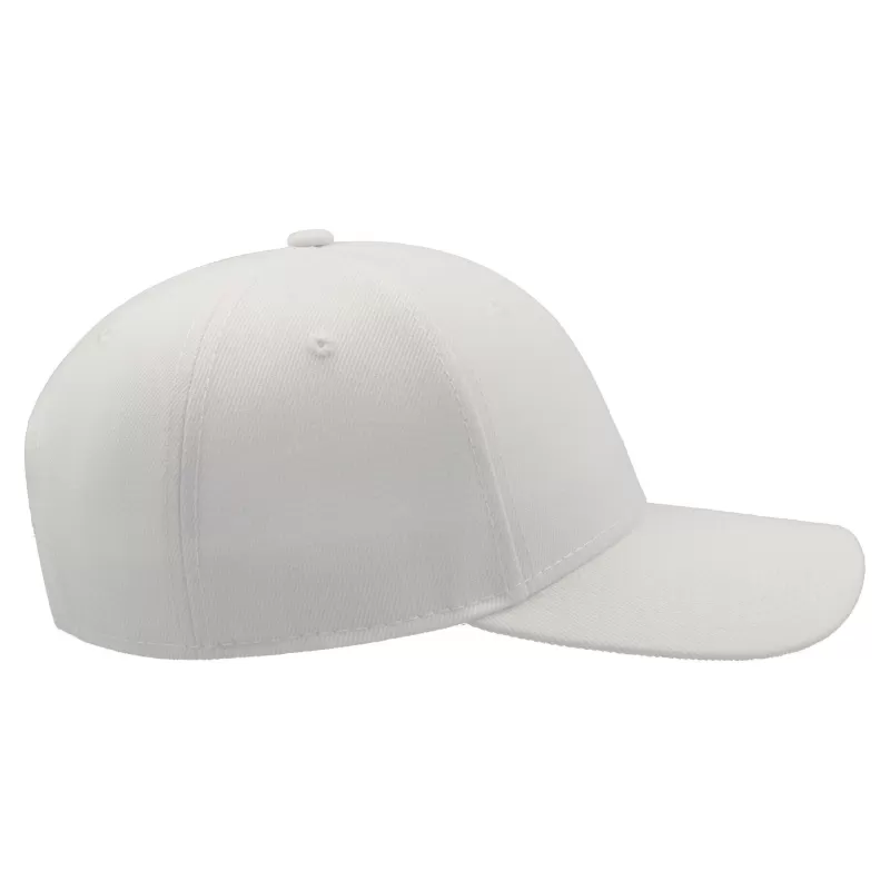 Casquette baseball 6 pans en polyester recyclé, visière précourbée, 300 g/m²