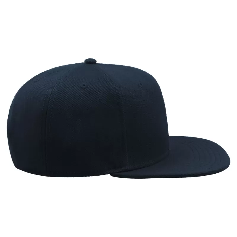 Casquette enfant 6 panneaux snapback visière plate en polyester recyclé, 300 g/m²
