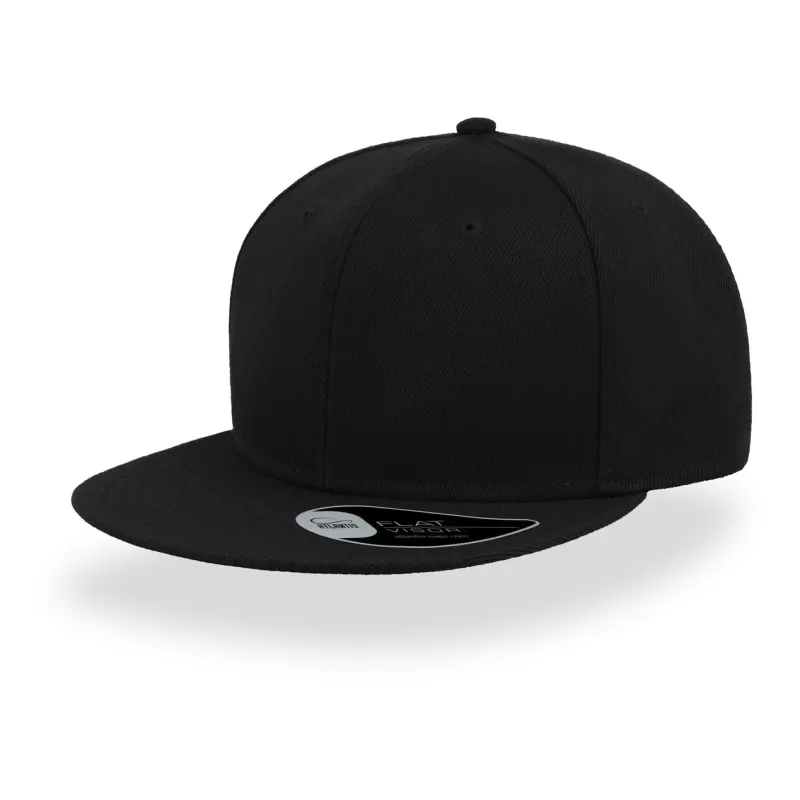 Casquette enfant 6 panneaux snapback visière plate en polyester recyclé, 300 g/m²