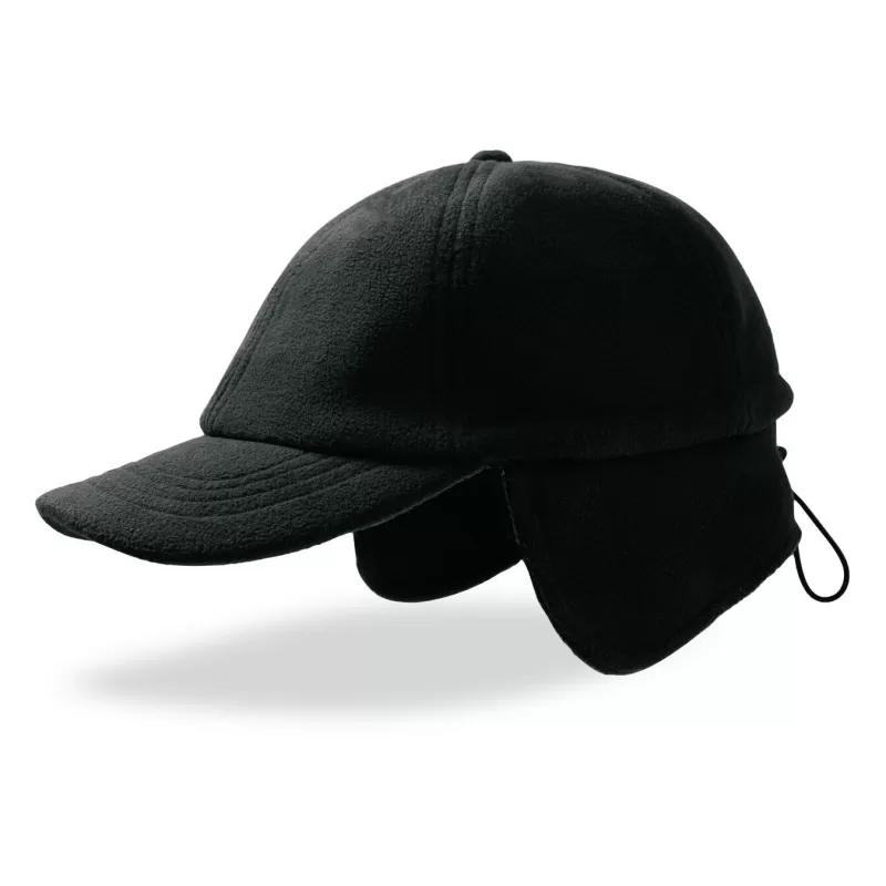 Casquette d'hiver 6 panneaux en polyester recyclé avec oreillettes, 230 g/m²