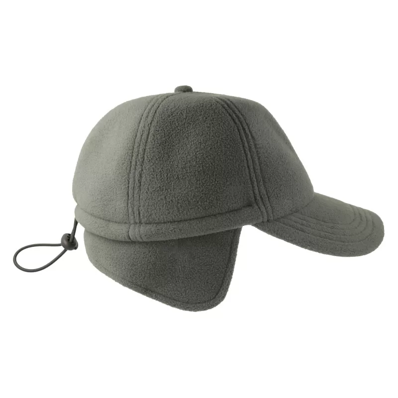 Casquette d'hiver 6 panneaux en polyester recyclé avec oreillettes, 230 g/m²