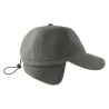 Casquette d'hiver 6 panneaux en polyester recyclé avec oreillettes, 230 g/m²
