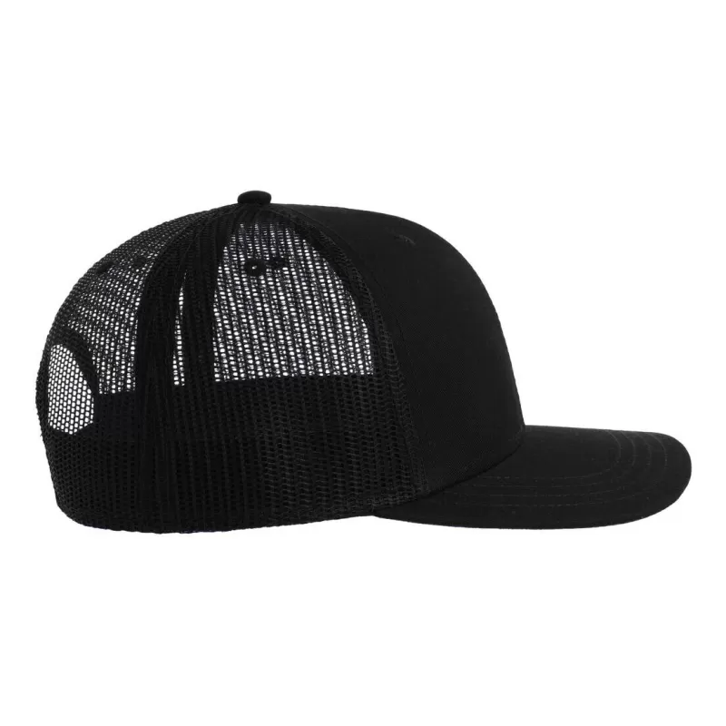 Casquette trucker 6 panneaux, coutures contrastées, en coton et polyester, 280 g/m²