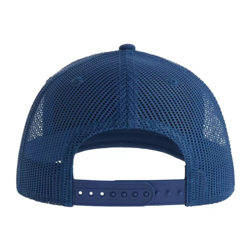 Casquette trucker 6 panneaux, coutures contrastées, en coton et polyester, 280 g/m²