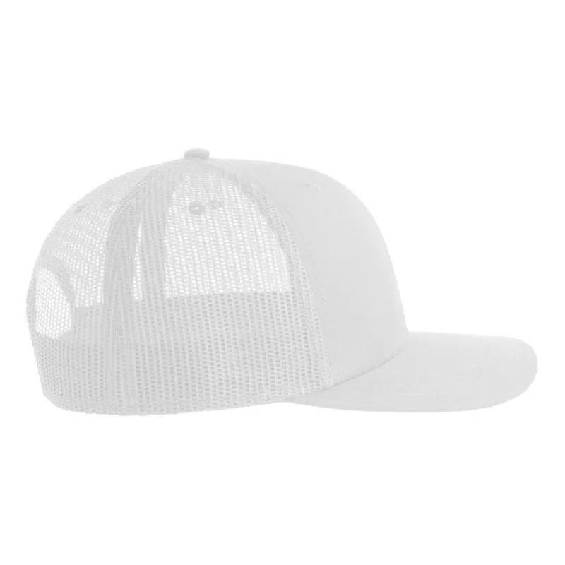 Casquette trucker 6 panneaux, coutures contrastées, en coton et polyester, 280 g/m²