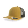 Casquette trucker 6 panneaux, coutures contrastées, en coton et polyester, 280 g/m²