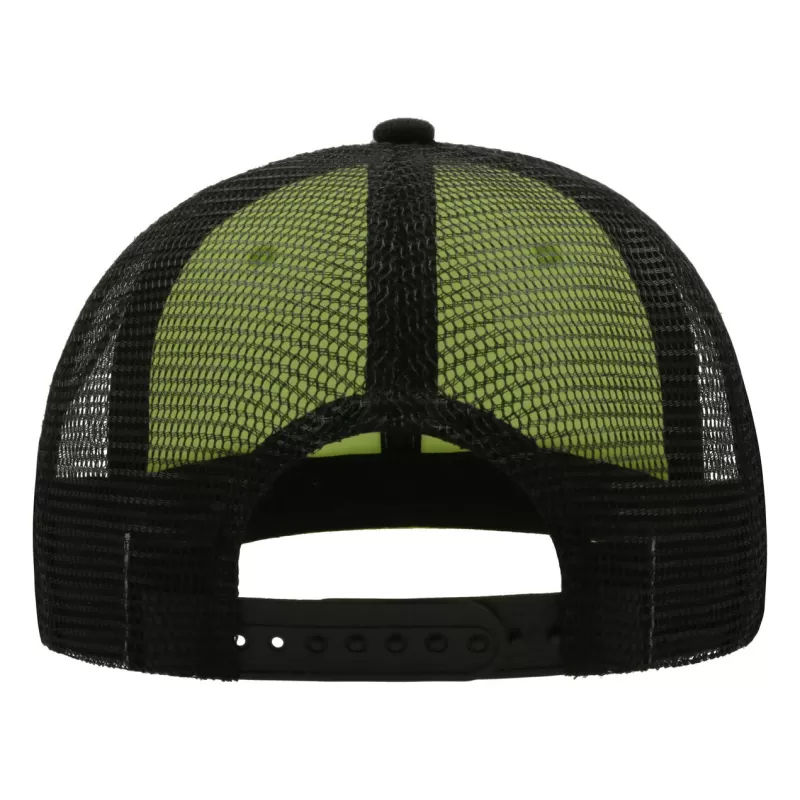 Casquette 6 panneaux visière plate style trucker en polyester recyclé, 300 g/m²