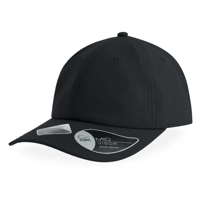 Casquette 6 panneaux mid visor en polyester déperlant et respirant, 110 g/m²