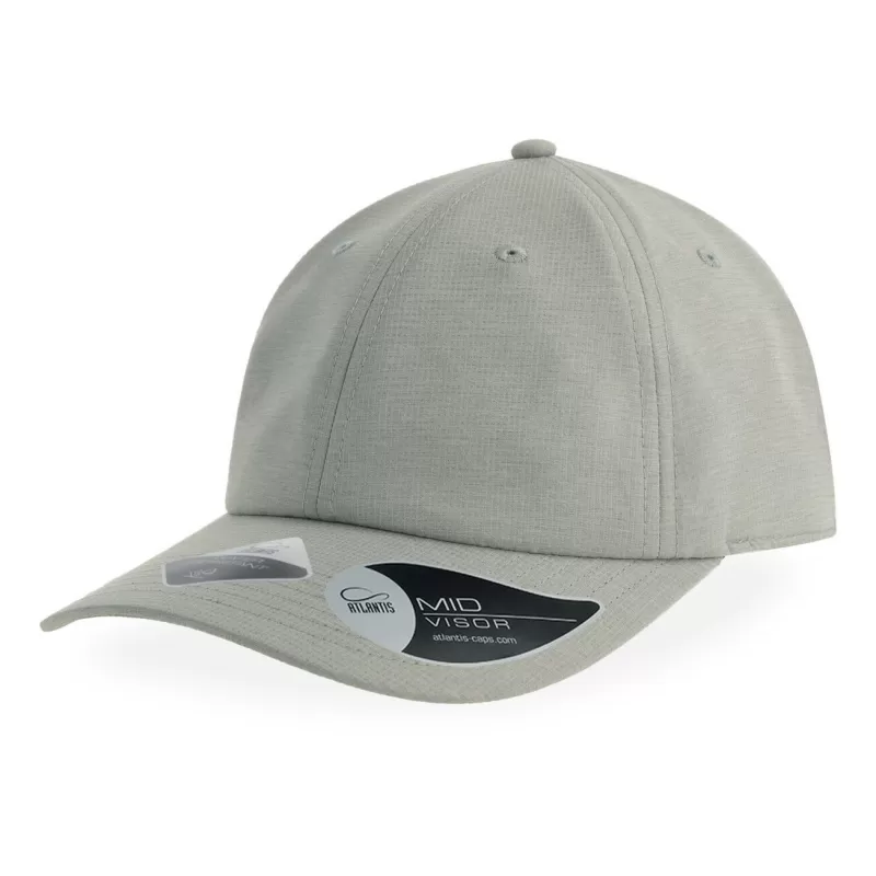 Casquette 6 panneaux mid visor en polyester déperlant et respirant, 110 g/m²