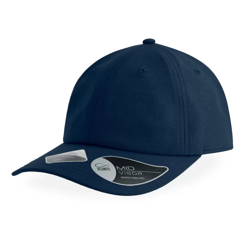 Casquette 6 panneaux mid visor en polyester déperlant et respirant, 110 g/m²