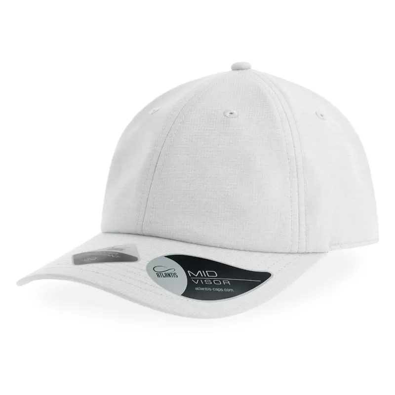 Casquette 6 panneaux mid visor en polyester déperlant et respirant, 110 g/m²