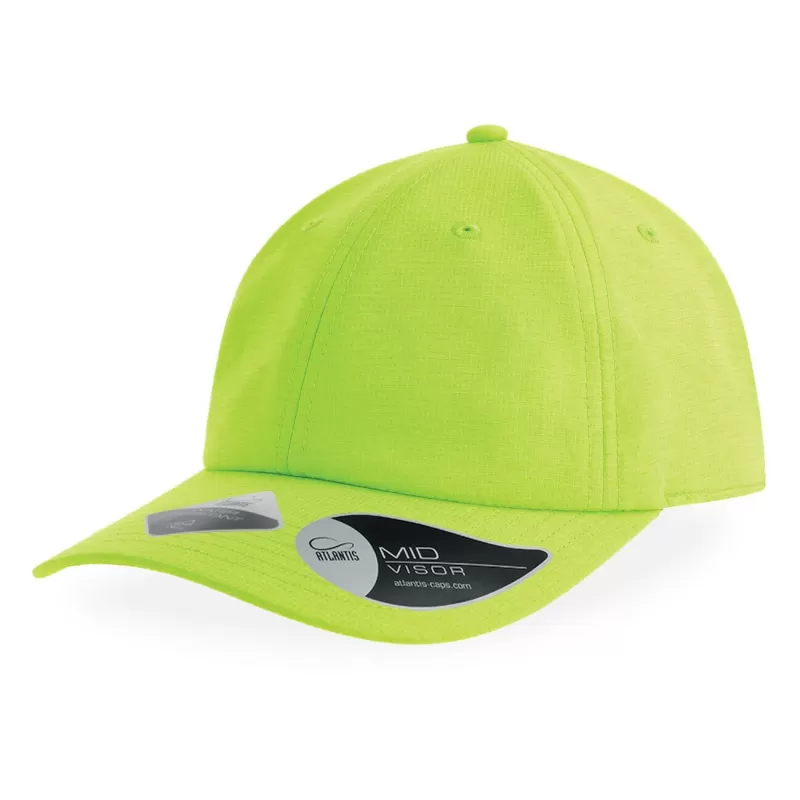 Casquette 6 panneaux mid visor en polyester déperlant et respirant, 110 g/m²