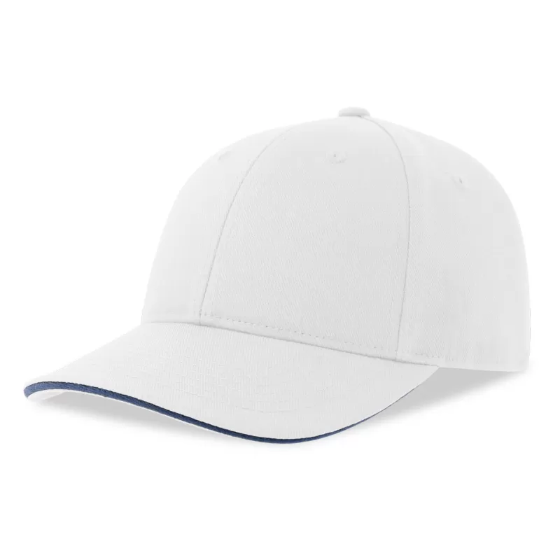 Casquette 6 pans contrastée en coton brossé organique et recyclé, 278 g/m²