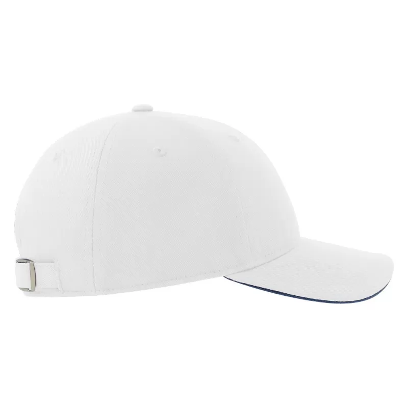 Casquette 6 pans contrastée en coton brossé organique et recyclé, 278 g/m²