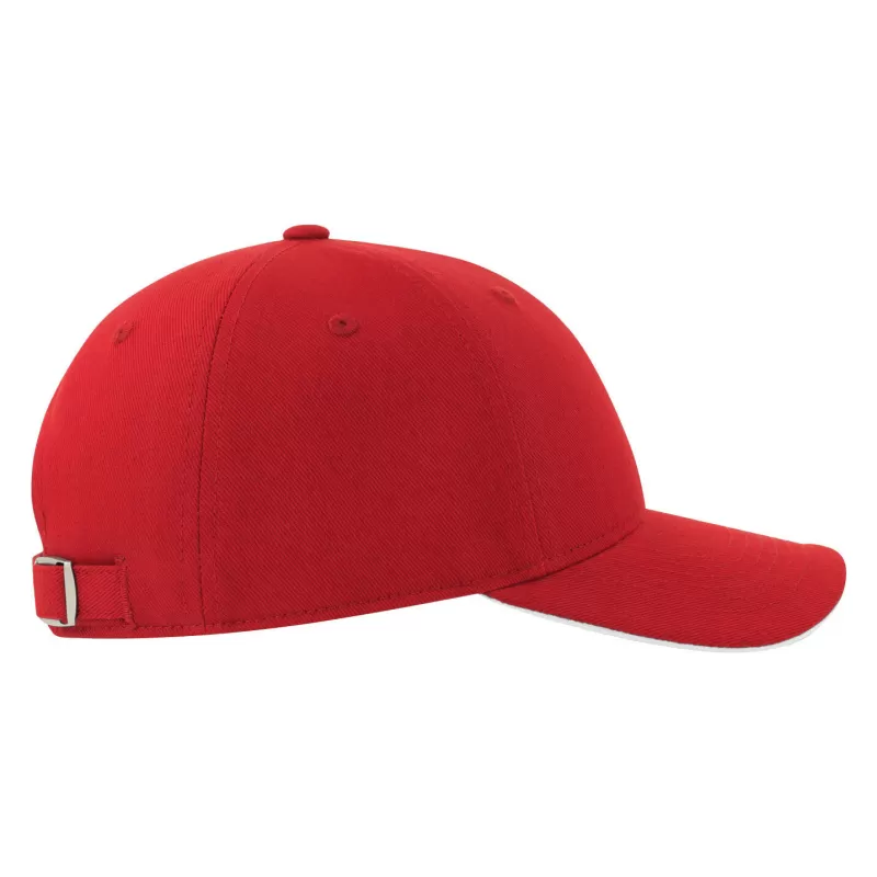 Casquette 6 pans contrastée en coton brossé organique et recyclé, 278 g/m²