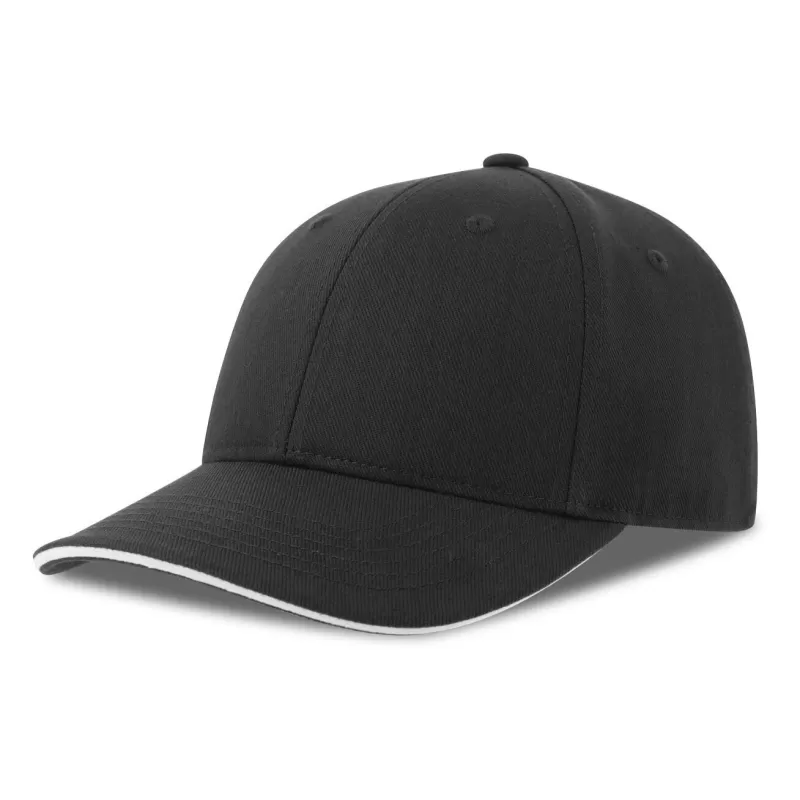 Casquette 6 pans contrastée en coton brossé organique et recyclé, 278 g/m²