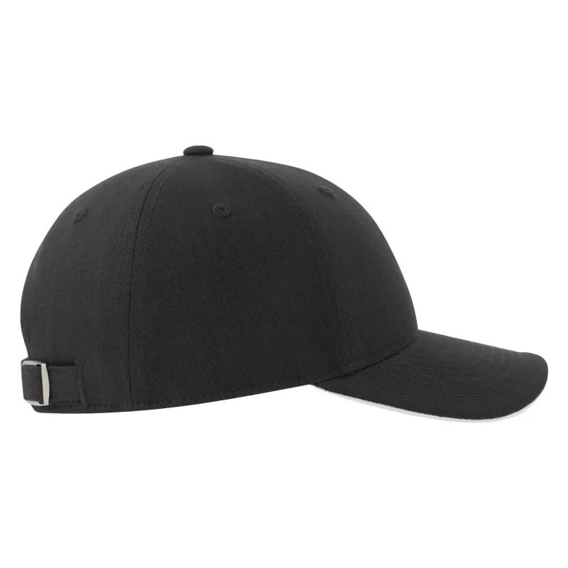 Casquette 6 pans contrastée en coton brossé organique et recyclé, 278 g/m²