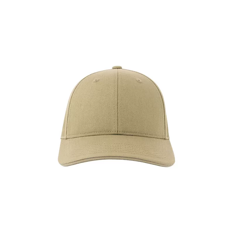 Casquette 6 pans contrastée en coton brossé organique et recyclé, 278 g/m²