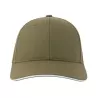 Casquette 6 pans contrastée en coton brossé organique et recyclé, 278 g/m²