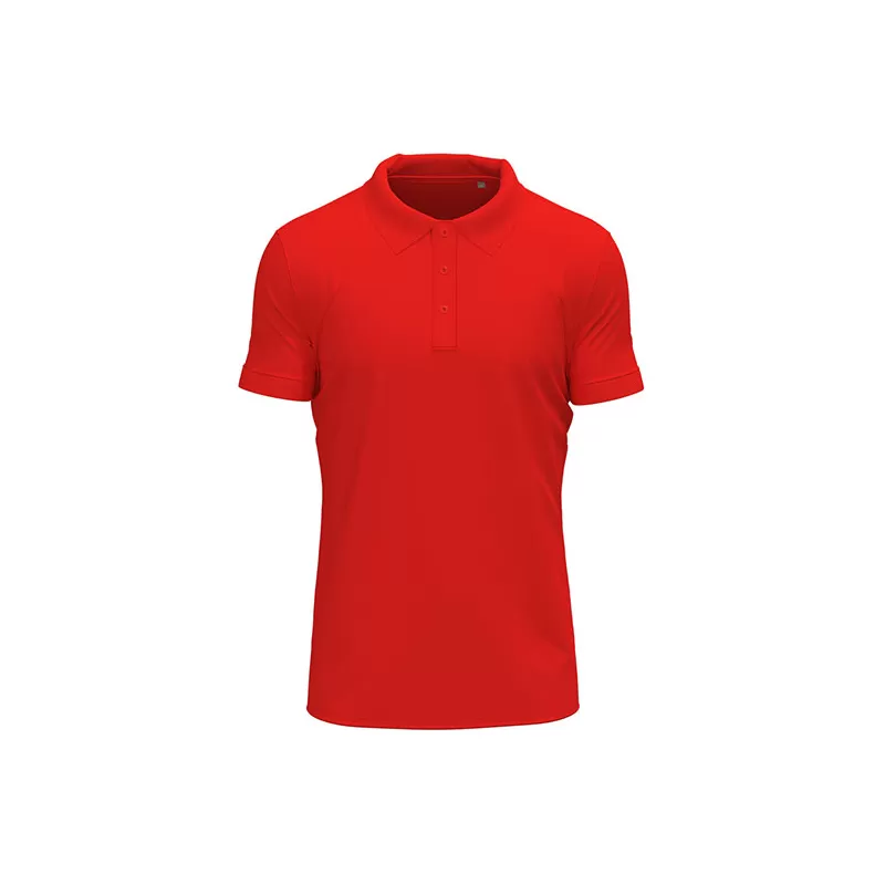 Polo stretch manches courtes homme, maille piquée, coupe droite, 210 g/m²