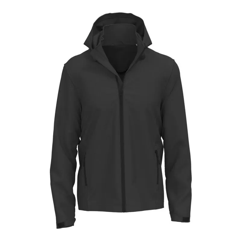 Veste softshell homme respirante et imperméable, capuche amovible, 250 g/m²