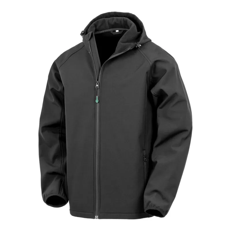 Veste softshell homme 3 couches en polyester recyclé, capuche réglable, 290 g/m²