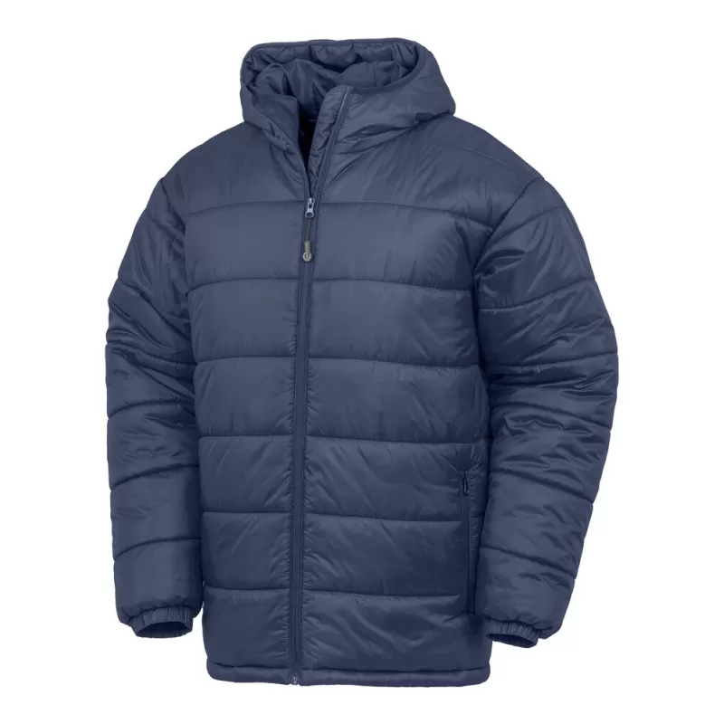 Doudoune à capuche en nylon recyclé, imperméable et respirante, coupe longue, 220 g/m²
