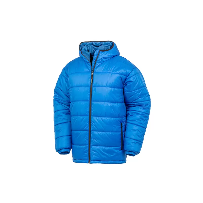 Doudoune à capuche en nylon recyclé, imperméable et respirante, coupe longue, 220 g/m²