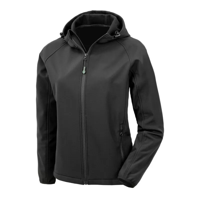 Veste softshell femme 3 couches en polyester recyclé, capuche réglable, 290 g/m²