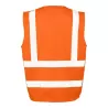 Gilet de sécurité respirant zippé avec bandes réfléchissantes, 145 g/m²