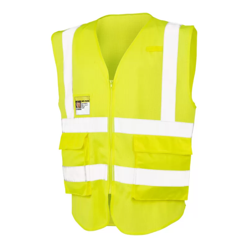 Gilet de sécurité respirant zippé avec bandes réfléchissantes, 145 g/m²