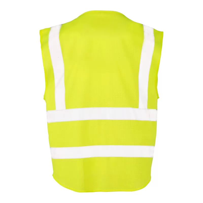 Gilet de sécurité respirant zippé avec bandes réfléchissantes, 145 g/m²
