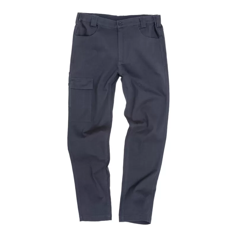 Pantalon chino stretch slim doubles coutures multi-usage, 300 g/m²