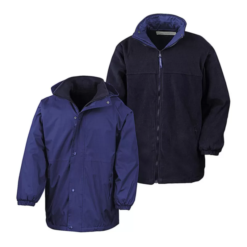 Veste polaire réversible en coupe-vent imperméable, 280 g/m²