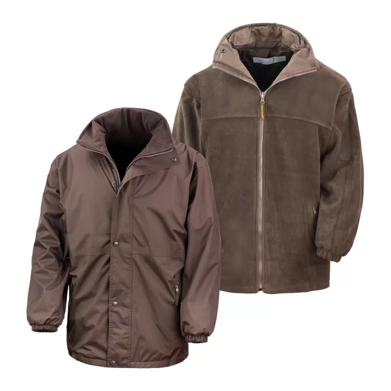 Veste polaire réversible en coupe-vent imperméable, 280 g/m²