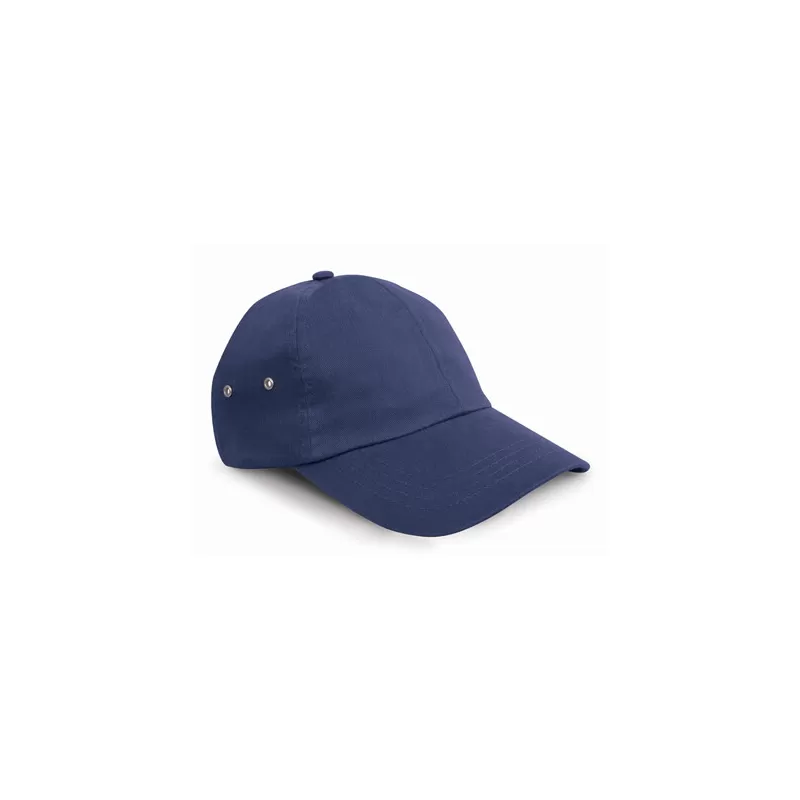 Casquette 6 panneaux en coton doux, ajustable avec une boucle en métal poli, 225 g/m²