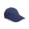Casquette 6 panneaux en coton doux, ajustable avec une boucle en métal poli, 225 g/m²