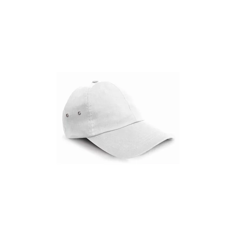 Casquette 6 panneaux en coton doux, ajustable avec une boucle en métal poli, 225 g/m²