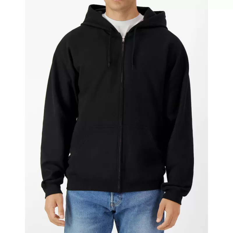 Sweat capuche zippé Midweight, capuche doublée, en coton ringspun, 285 g/m²