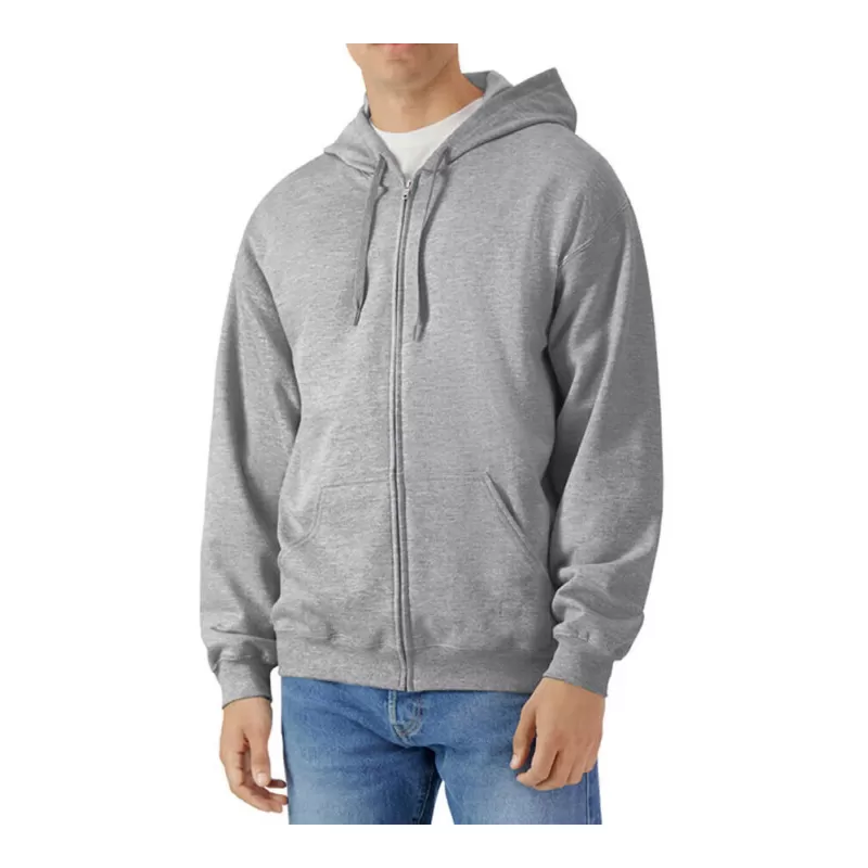 Sweat capuche zippé Midweight, capuche doublée, en coton ringspun, 285 g/m²