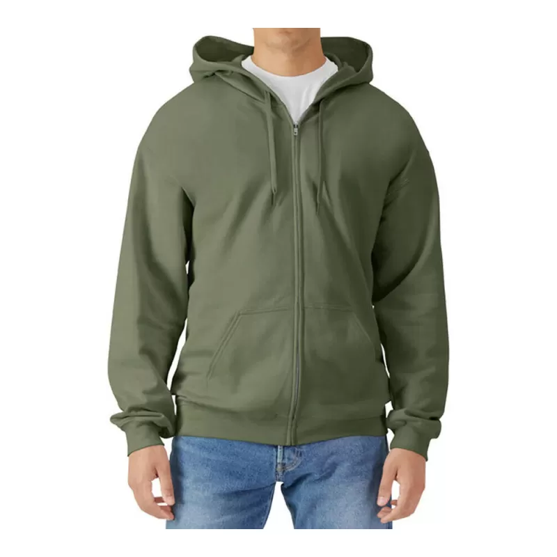 Sweat capuche zippé Midweight, capuche doublée, en coton ringspun, 285 g/m²