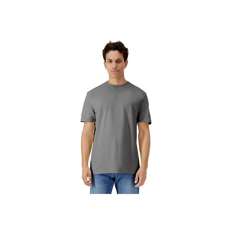 T-shirt adulte col rond manches courtes en coton léger, coupe droite moderne, 150 g/m²