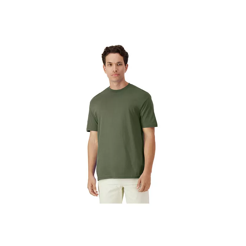 T-shirt adulte col rond manches courtes en coton léger, coupe droite moderne, 150 g/m²