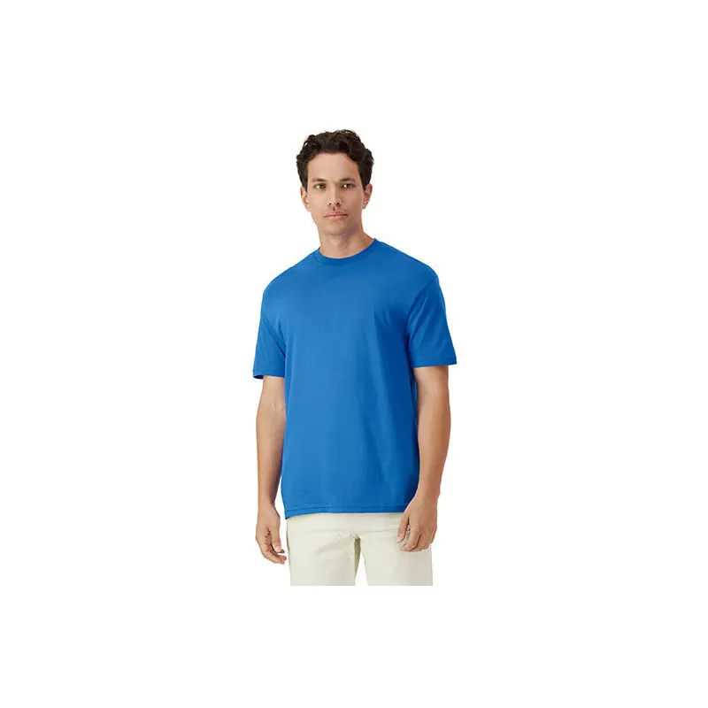 T-shirt adulte col rond manches courtes en coton léger, coupe droite moderne, 150 g/m²