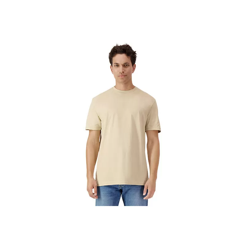 T-shirt adulte col rond manches courtes en coton léger, coupe droite moderne, 150 g/m²