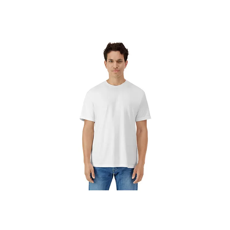 T-shirt adulte col rond manches courtes en coton léger, coupe droite moderne, 150 g/m²