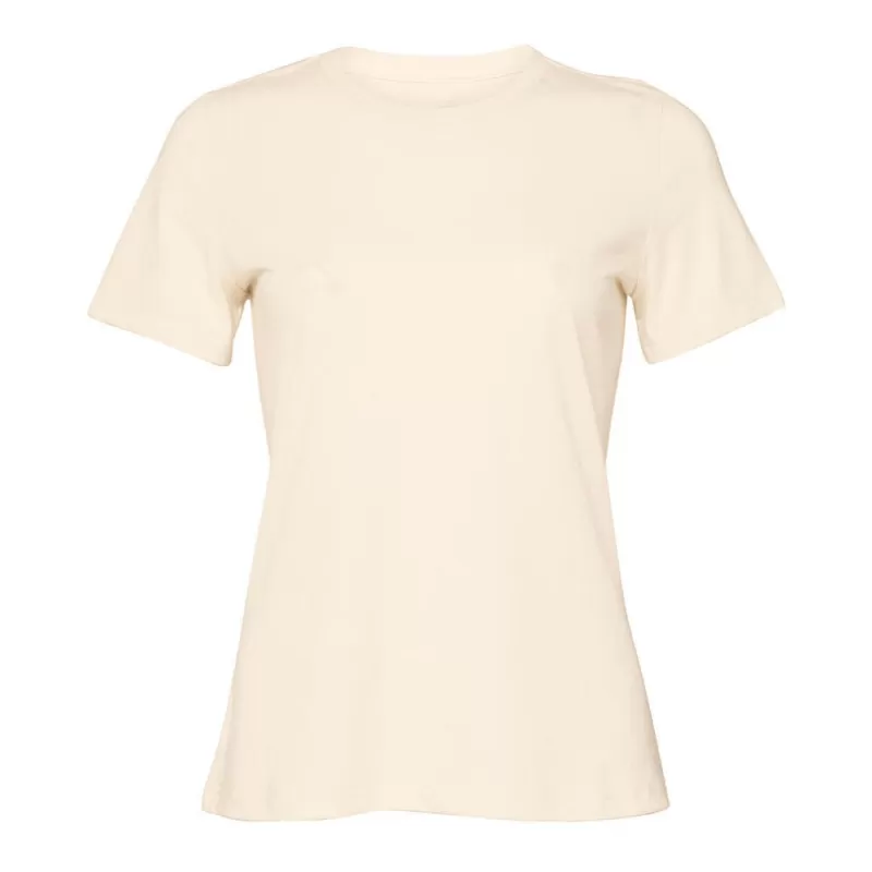 T-shirt femme décontracté coton et polyester, col rond, manches courtes, 142 g/m²