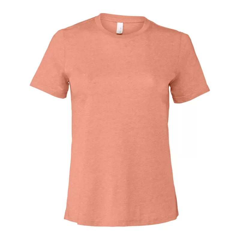 T-shirt femme décontracté coton et polyester, col rond, manches courtes, 142 g/m²